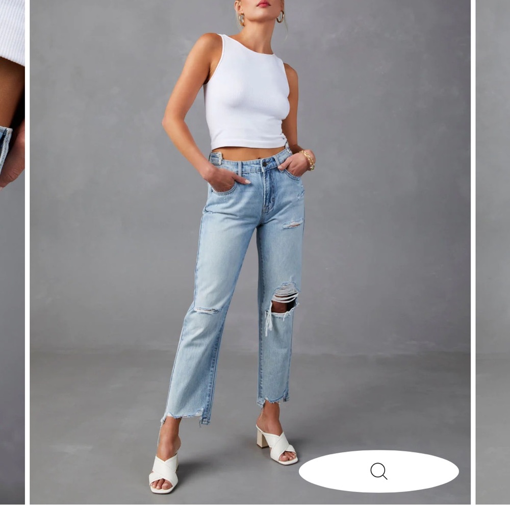 High wasted distressed boyfriend jeans